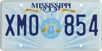 MS license plate XMO854