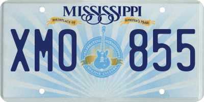 MS license plate XMO855