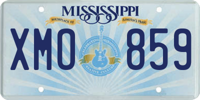 MS license plate XMO859