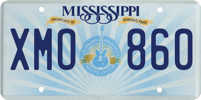 MS license plate XMO860