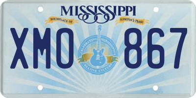 MS license plate XMO867