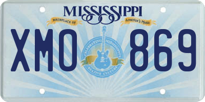 MS license plate XMO869