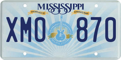 MS license plate XMO870