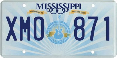 MS license plate XMO871