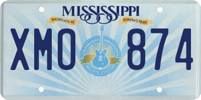 MS license plate XMO874