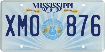 MS license plate XMO876