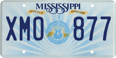 MS license plate XMO877