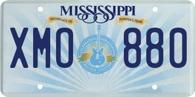 MS license plate XMO880