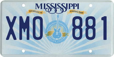 MS license plate XMO881