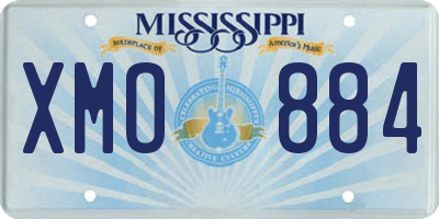 MS license plate XMO884