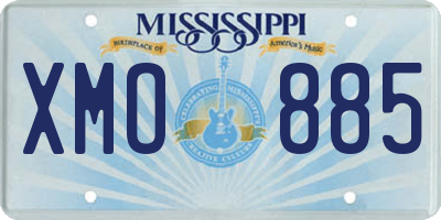 MS license plate XMO885