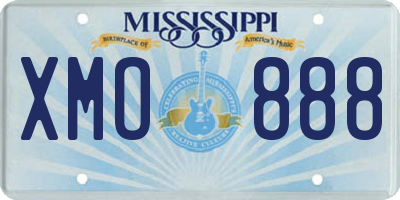 MS license plate XMO888