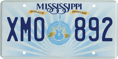 MS license plate XMO892