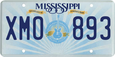 MS license plate XMO893