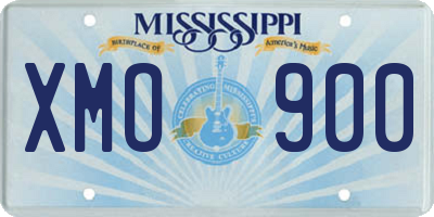 MS license plate XMO900