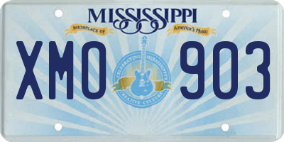 MS license plate XMO903