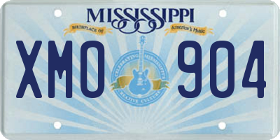 MS license plate XMO904