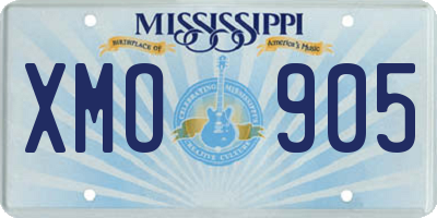 MS license plate XMO905