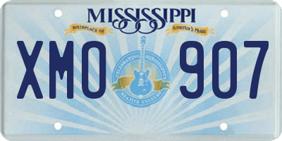 MS license plate XMO907