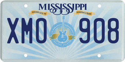 MS license plate XMO908