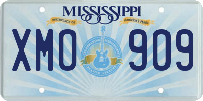 MS license plate XMO909