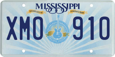 MS license plate XMO910