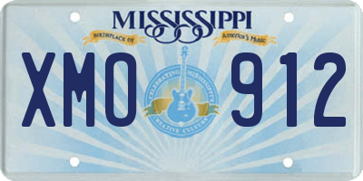 MS license plate XMO912