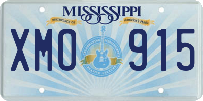 MS license plate XMO915