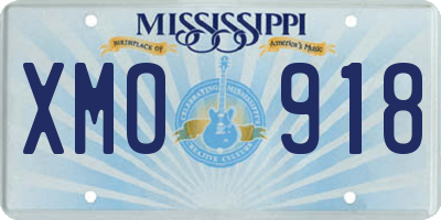 MS license plate XMO918