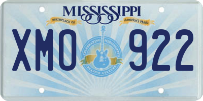MS license plate XMO922