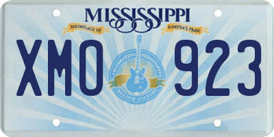 MS license plate XMO923