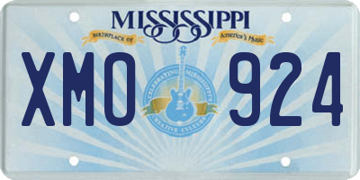 MS license plate XMO924