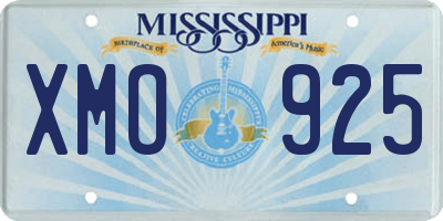 MS license plate XMO925