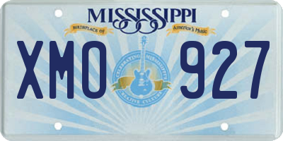 MS license plate XMO927