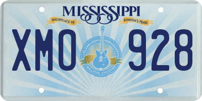 MS license plate XMO928