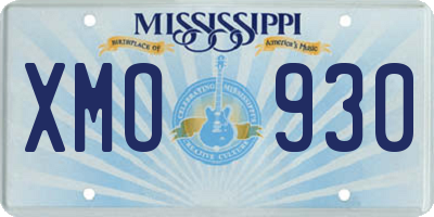 MS license plate XMO930