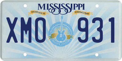 MS license plate XMO931
