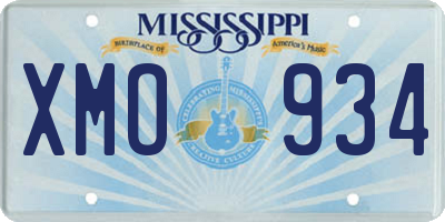 MS license plate XMO934