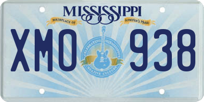 MS license plate XMO938