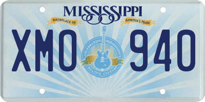 MS license plate XMO940