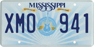 MS license plate XMO941