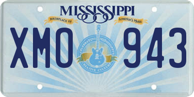 MS license plate XMO943