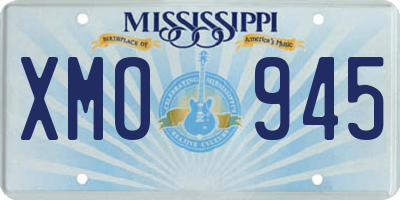 MS license plate XMO945