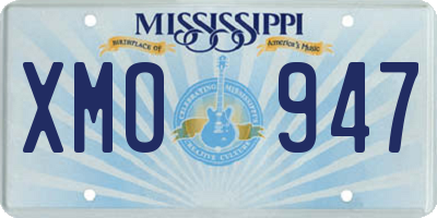 MS license plate XMO947