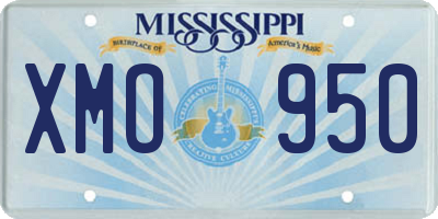MS license plate XMO950
