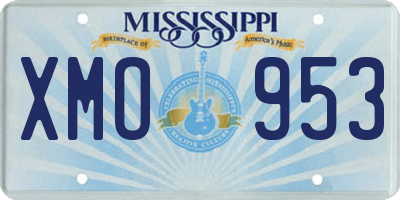 MS license plate XMO953
