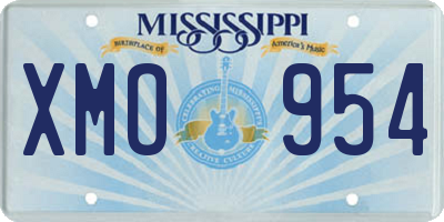 MS license plate XMO954