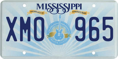 MS license plate XMO965
