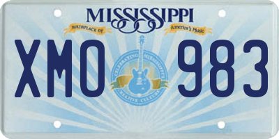 MS license plate XMO983