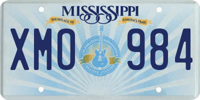 MS license plate XMO984